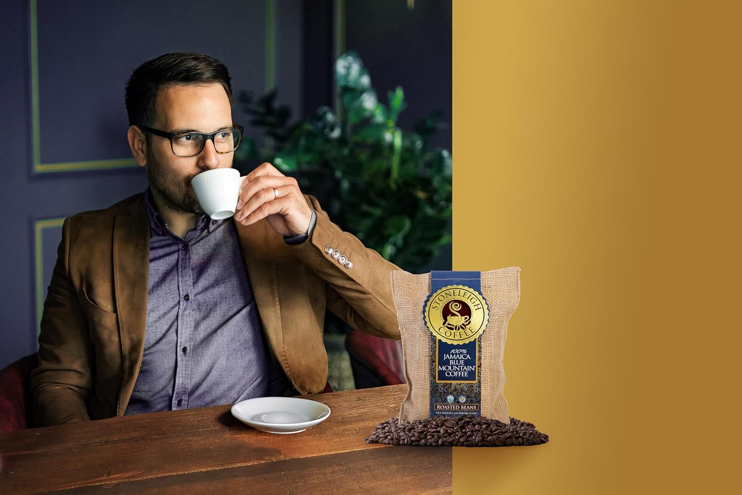 Stoneleigh 100% Jamaica Blue Mountain Coffee Ground 16oz Pack of 2 (FREE SHIPPING FROM JAMAICA)