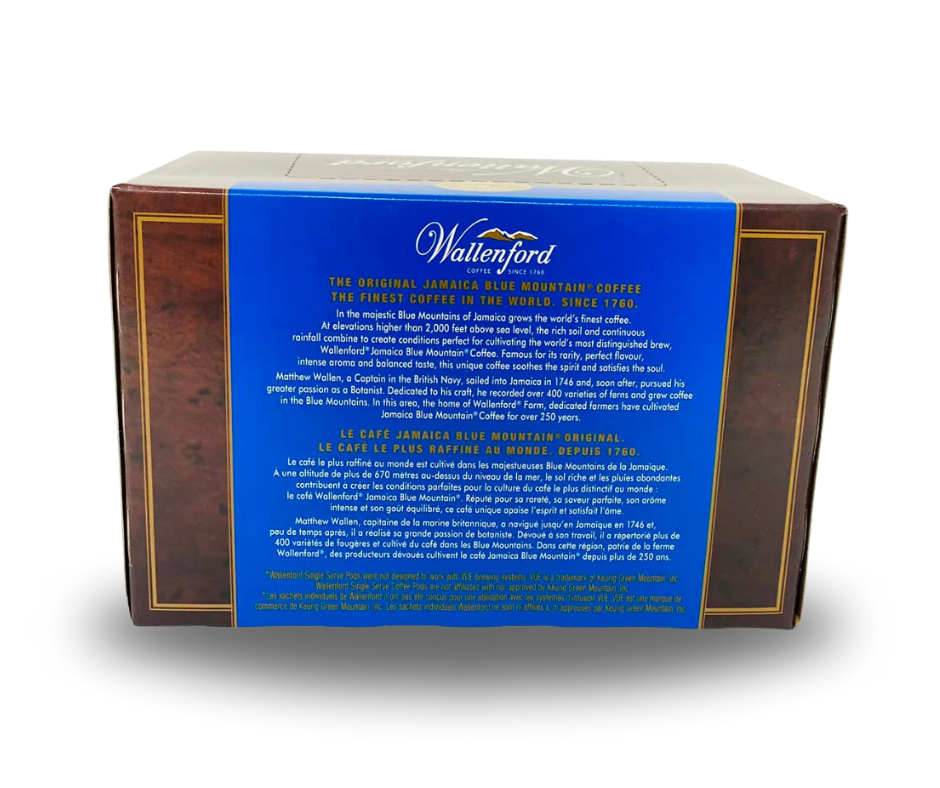 Wallenford 100% Jamaica Blue Mountain Coffee K-Cups – 12ct Packs (FREE SHIPPING FROM JAMAICA)