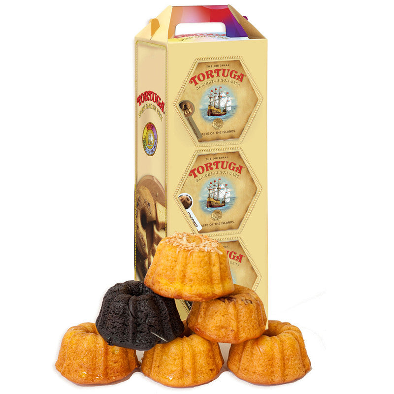 Tortuga Caribbean Rum Cake 4oz Gift Pack of 6