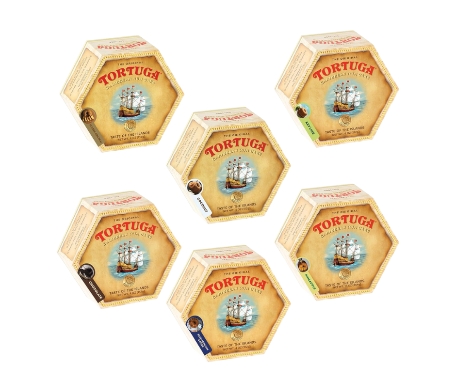Tortuga Caribbean Cake 4oz Variety Gift Pack (2 Packs of 6 Flavors)