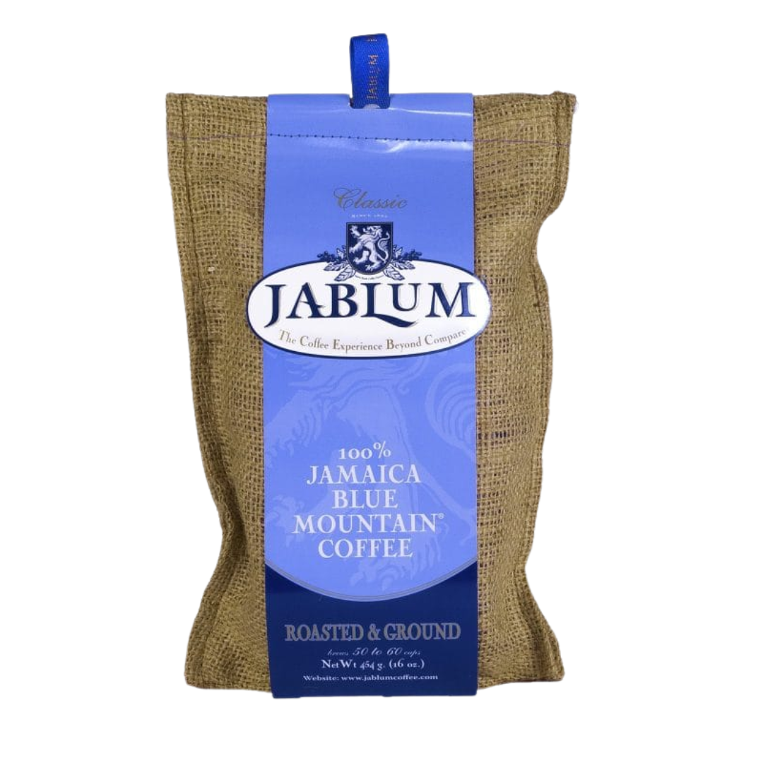 Jablum Jamaica Blue Mountain Coffee Grounds 16oz, Pack of 2 (FREE SHIPPING FROM JAMAICA)