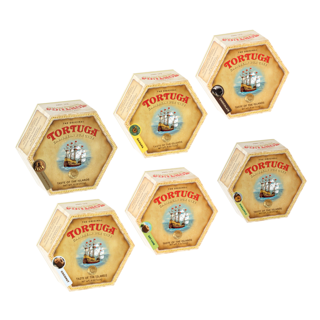 Tortuga Caribbean Rum Cake 4oz Gift Pack of 6