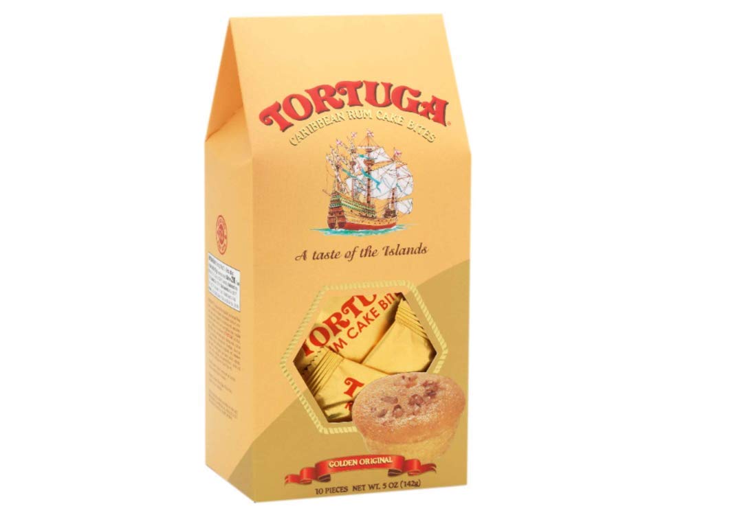 Tortuga Golden Original Rum Cake Bites with Walnuts (10 Pieces)