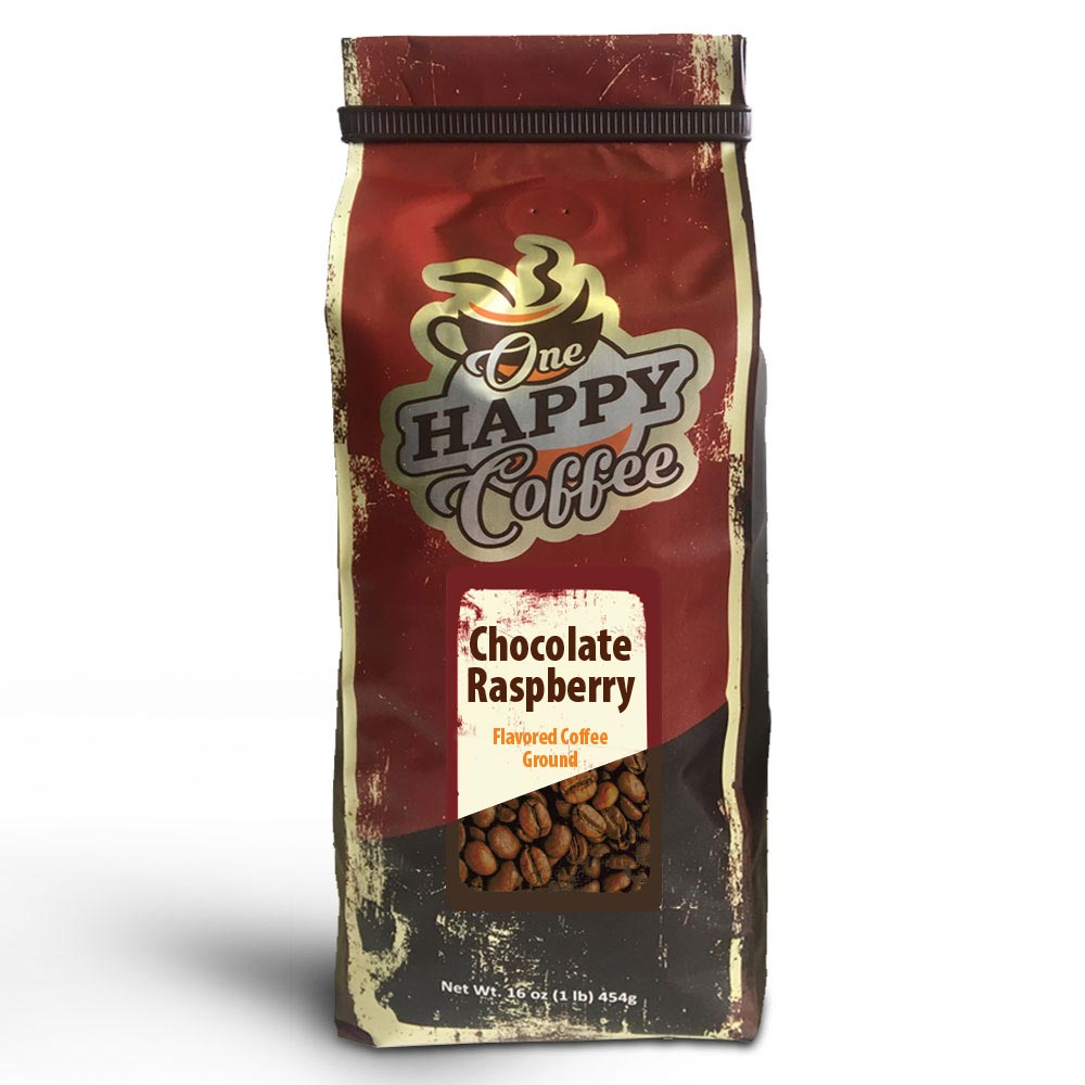 One Happy Flavored Coffee Chocolate Raspberry Grounds 16oz