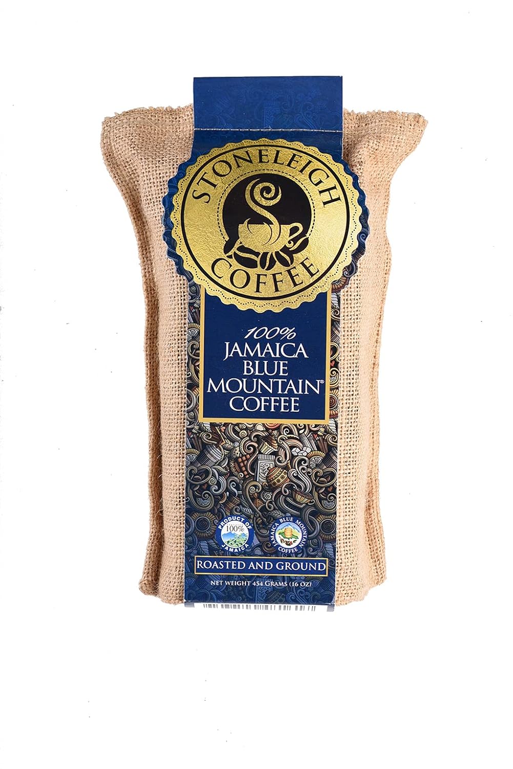 Stoneleigh 100% Jamaica Blue Mountain Coffee Ground 16oz Pack of 2 (FREE SHIPPING FROM JAMAICA)