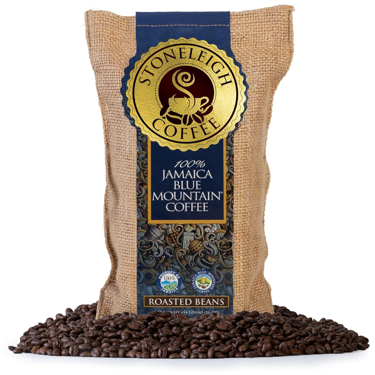 Stoneleigh 100% Jamaica Blue Mountain Coffee, Whole Bean 16oz