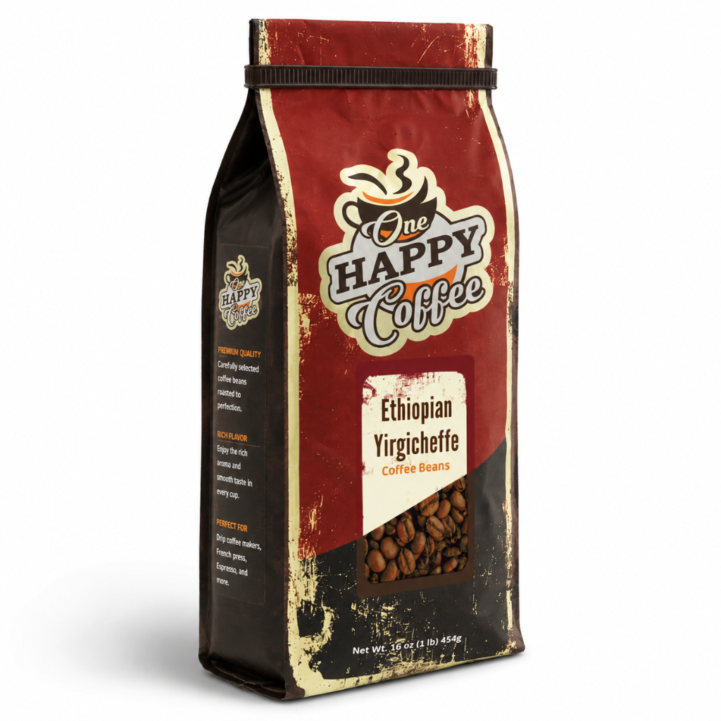 One Happy Coffee Ethiopian Yirgicheffe Beans 16oz