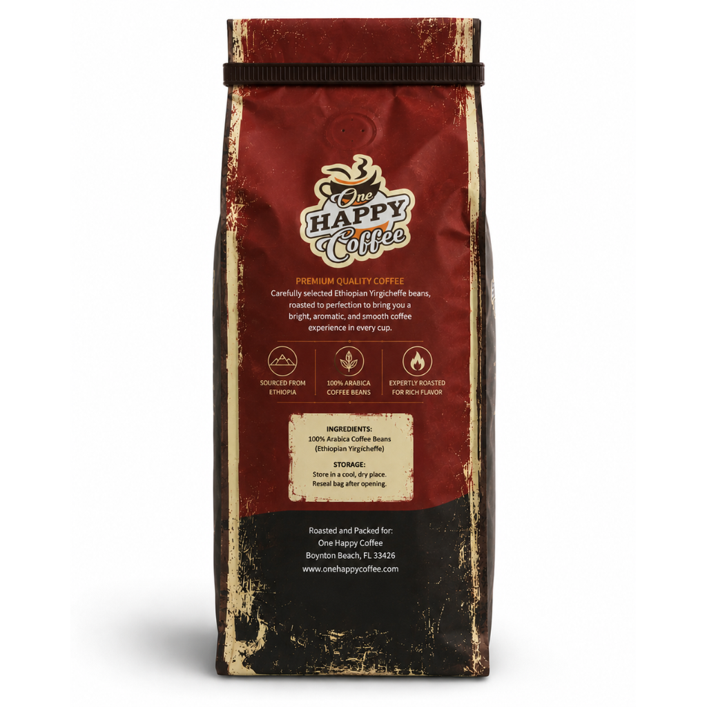 One Happy Coffee Ethiopian Yirgicheffe Beans 16oz