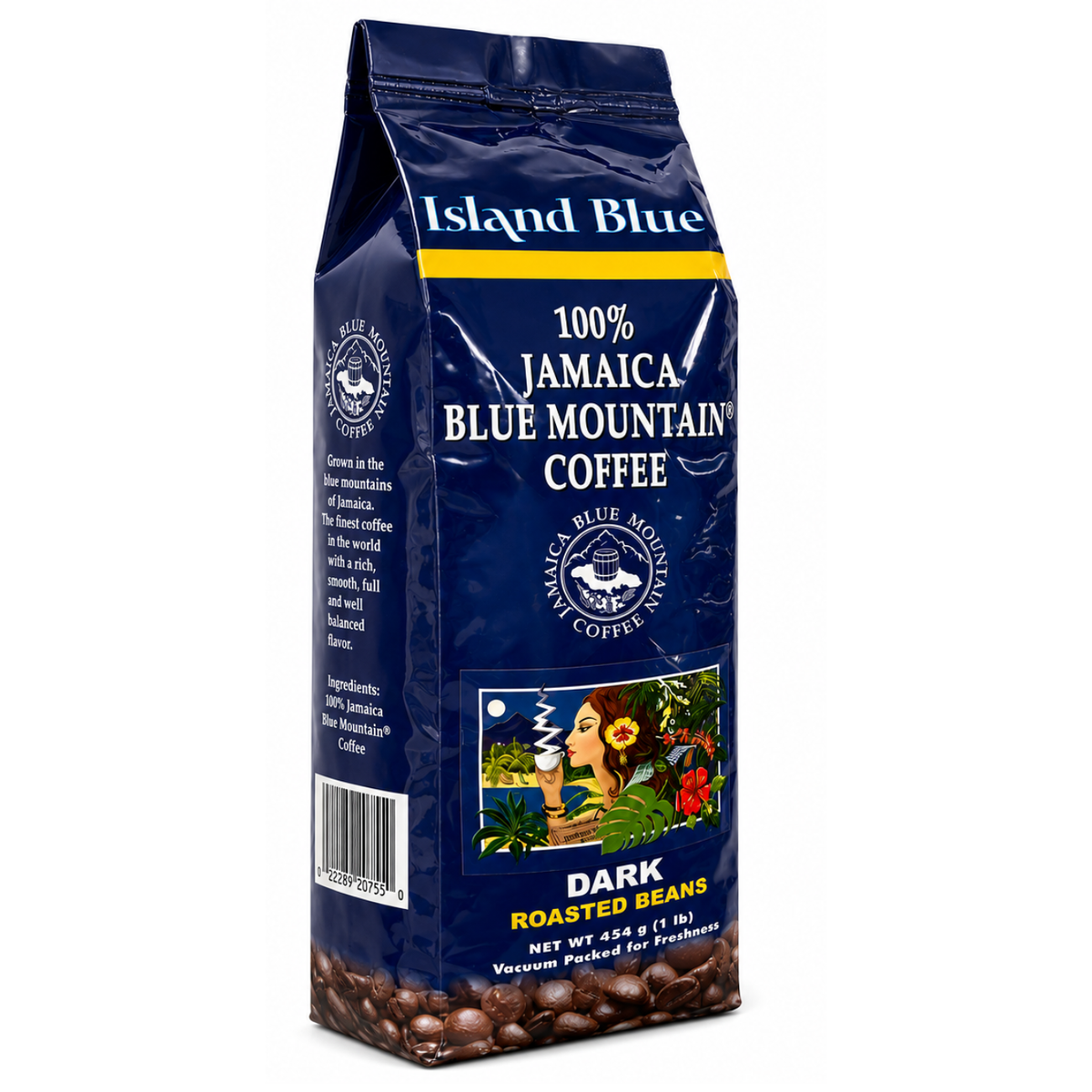 Island Blue 100% Jamaica Blue Mountain Dark Roast Coffee Beans 16oz | 🇯🇲 Free Delivery from Jamaica • 7–15 Days Delivery