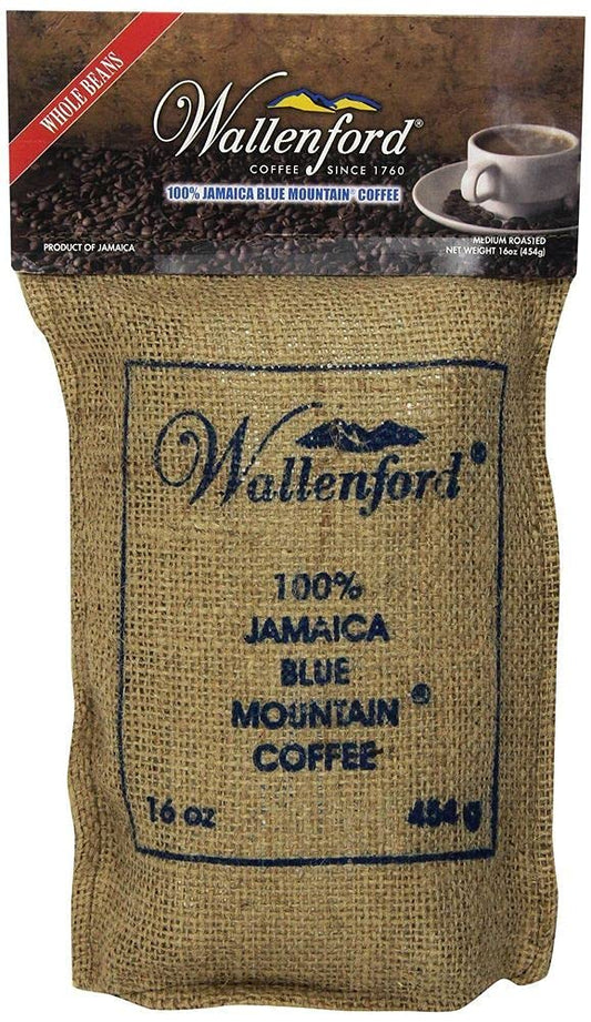 Wallenford 100% Jamaica Blue Mountain Coffee, Whole Bean 16oz