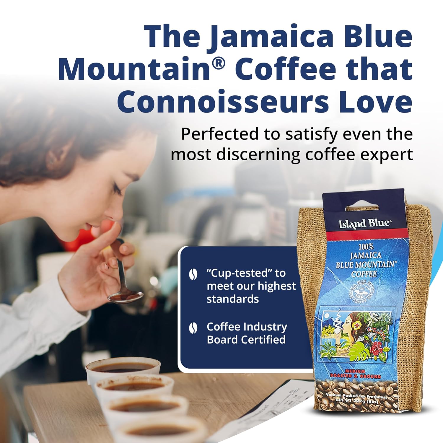 Island Blue 100% Jamaica Blue Mountain Coffee Grounds 8oz | 🇯🇲 Free Delivery from Jamaica • 7–15 Days Delivery