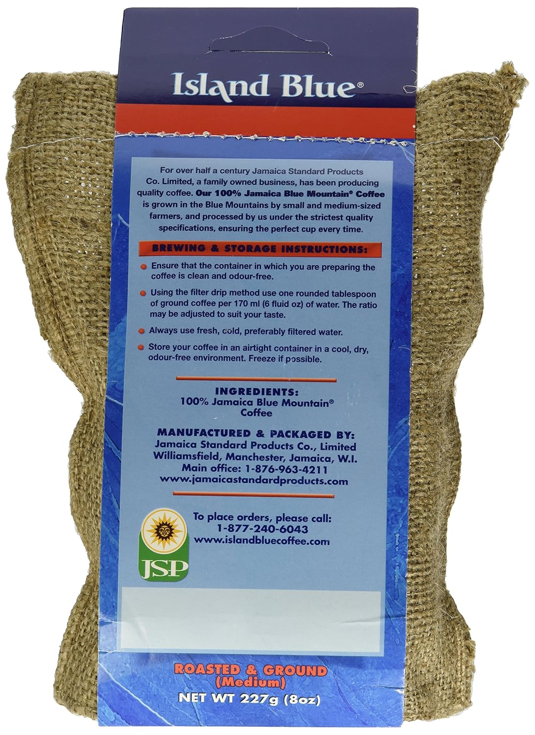 Island Blue 100% Jamaica Blue Mountain Coffee Grounds 8oz | 🇯🇲 Free Delivery from Jamaica • 7–15 Days Delivery
