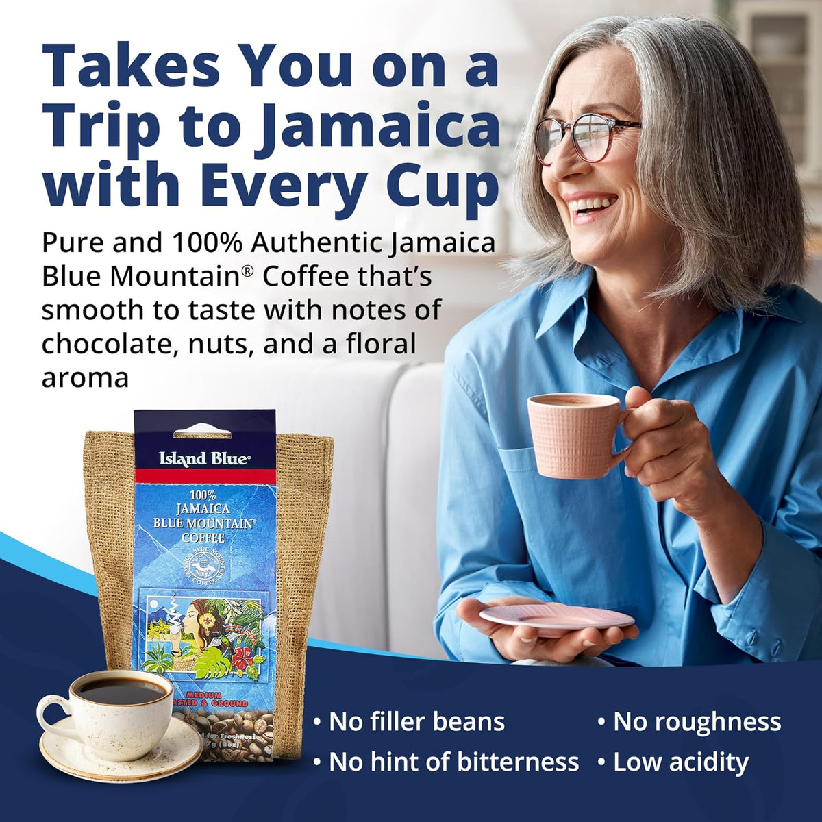 Island Blue 100% Jamaica Blue Mountain Coffee Beans 8oz | 🇯🇲 Free Delivery from Jamaica • 7–15 Days Delivery (Copy)