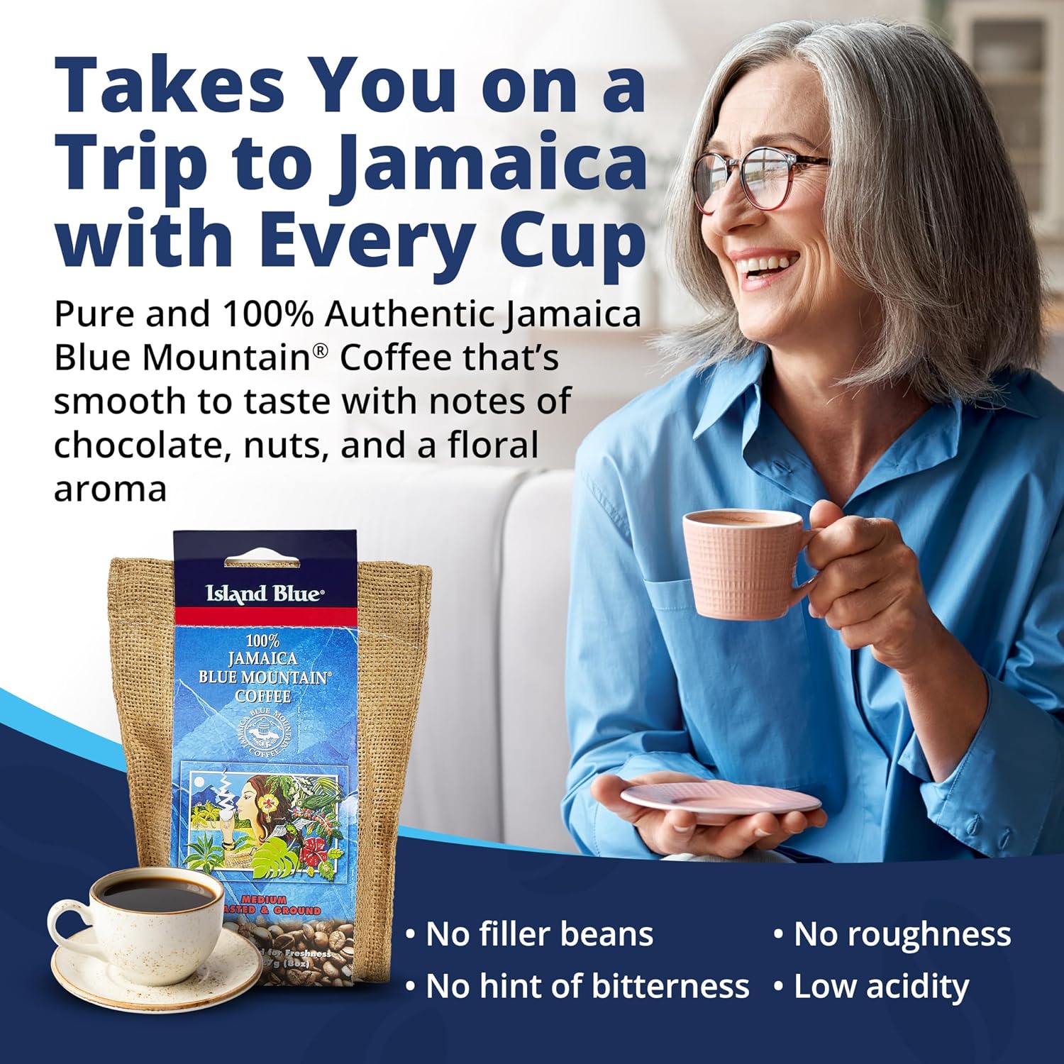 Island Blue 100% Jamaica Blue Mountain Coffee Beans 8oz | 🇯🇲 Free Delivery from Jamaica • 7–15 Days Delivery (Copy)