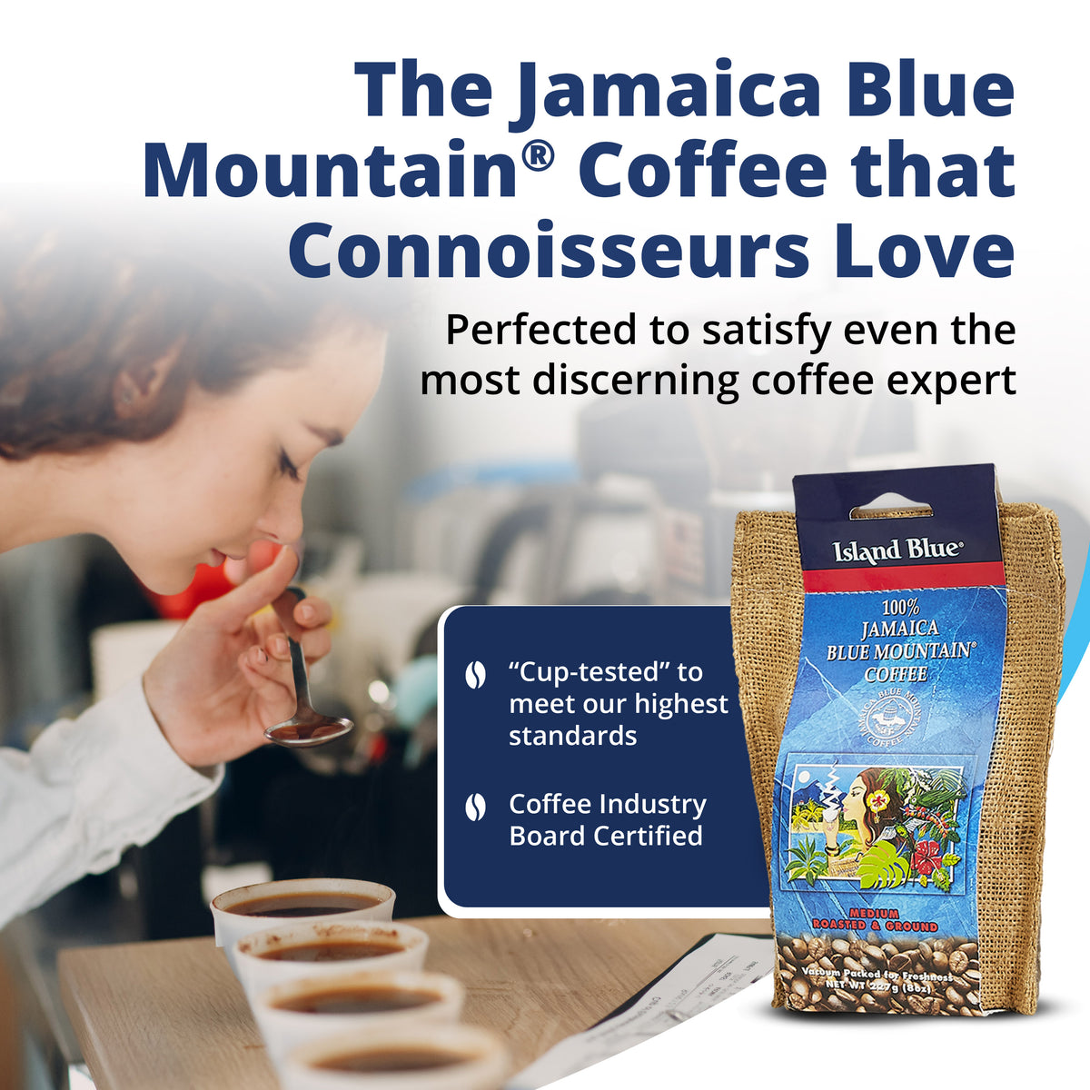 Island Blue Jamaica Blue Mountain Coffee, Medium Roast Whole Bean 16oz, Pack of 2, photo 5