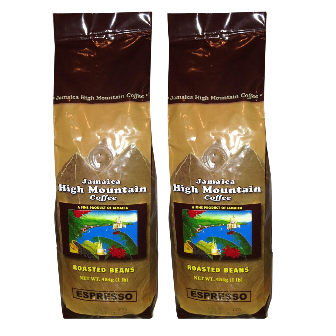 Jamaica High Mountain Coffee Espresso Beans 16oz Pack of 2  | 🇯🇲 Free Delivery from Jamaica • 7–15 Days Delivery