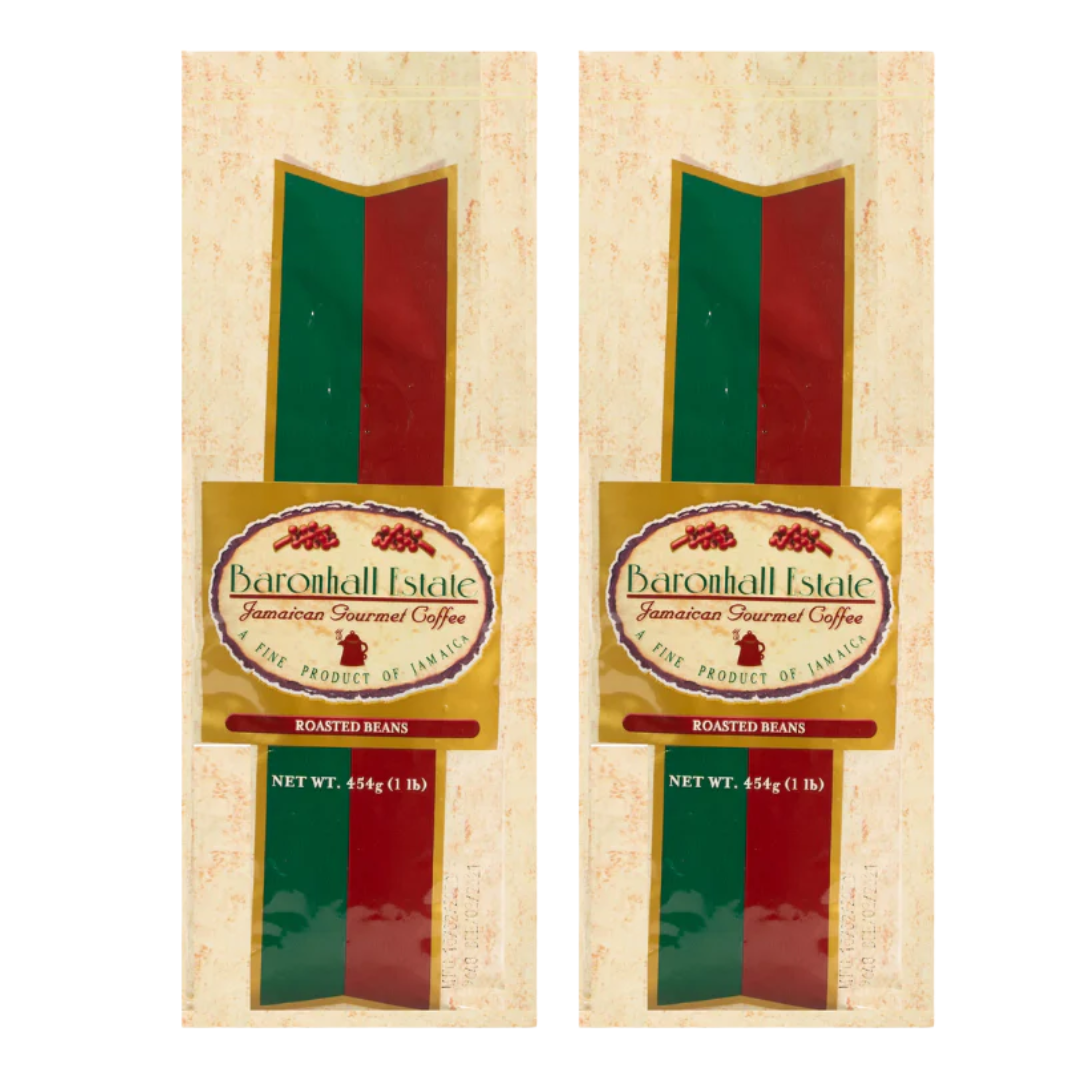 Baronhall Estate Jamaican Gourmet Coffee Whole Beans 16oz Pack of 2