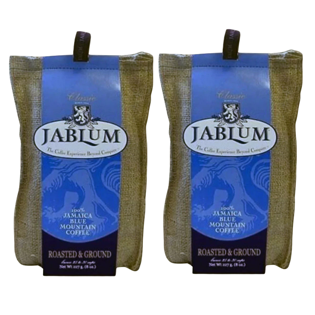 Jablum Jamaica Blue Mountain Coffee Freshly Roasted and Ground 8oz Pack of 2