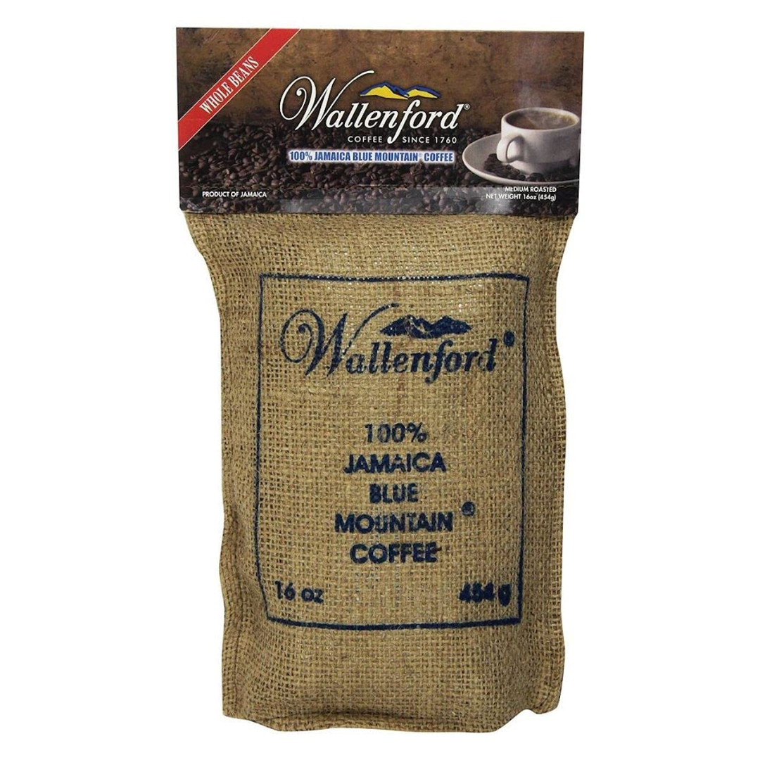 Wallenford Roasted Whole Bean 100% Jamaica Blue Mountain Coffee 16oz (FREE SHIPPING FROM JAMAICA)