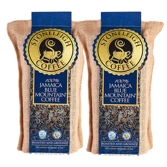 Stoneleigh 100% Jamaica Blue Mountain Coffee, Ground 16oz, Pack of 2