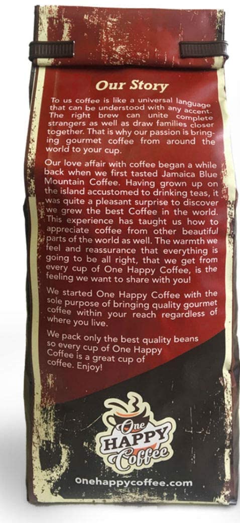 One Happy Coffee Jamaica Blue Mountain Coffee, Whole Bean 16oz (Pack of 2 or 3), photo 2