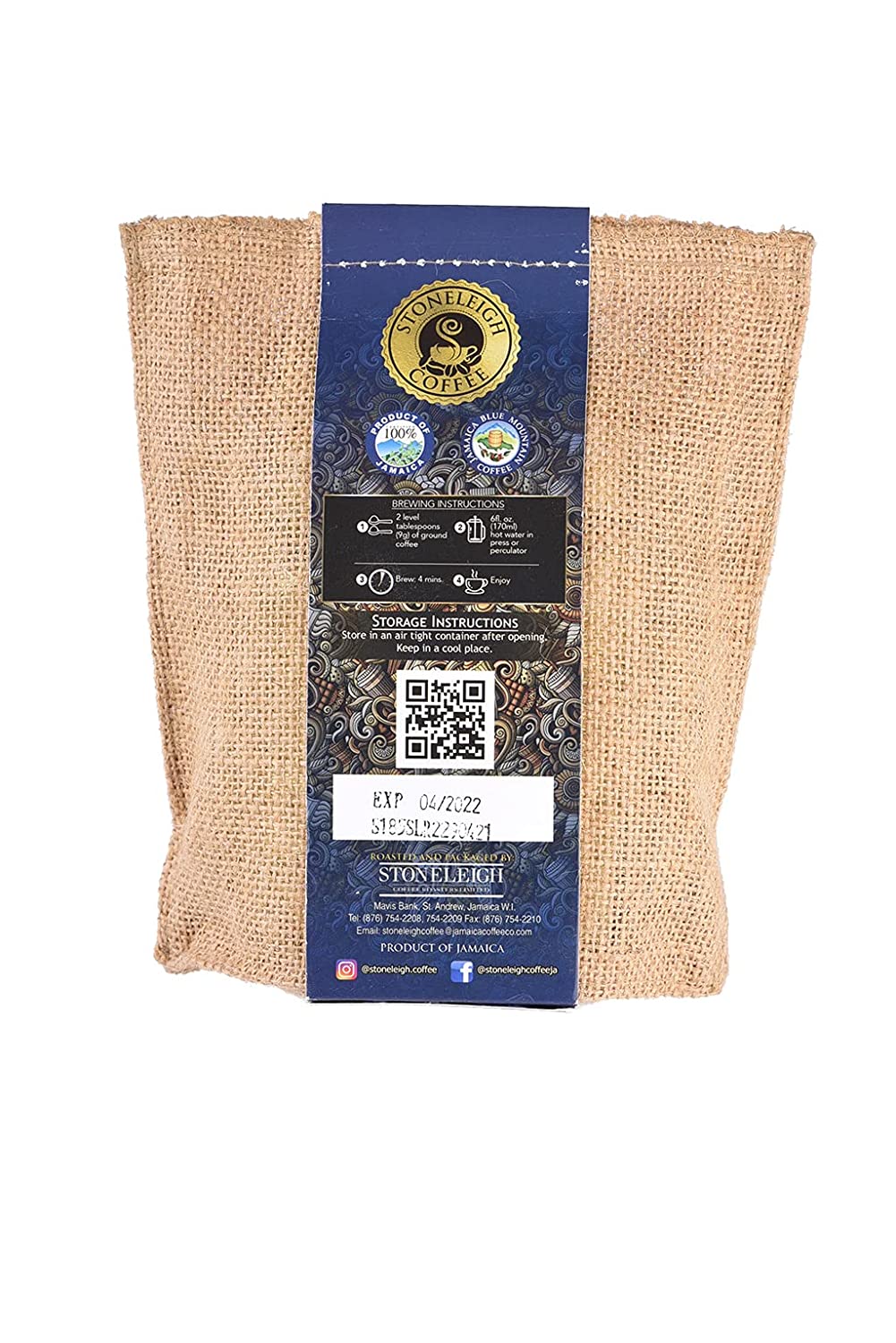 Stoneleigh 100% Jamaica Blue Mountain Coffee Ground 8oz