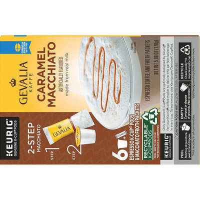GEVALIA Caramel Macchiato Latte Coffee, K-CUP Pods, 5.98 oz, (18 Count,Pack - 3)
