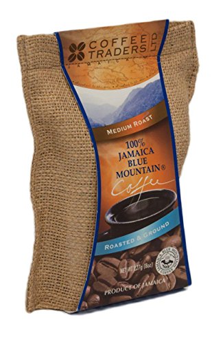 Coffee Traders 100% Jamaican Blue Mountain Coffee Medium Roasted and Grounds 8oz
