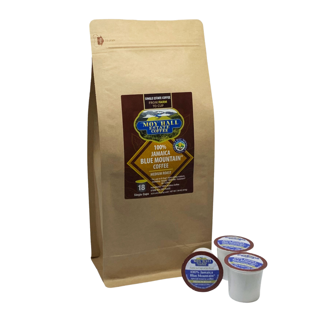 Moy Hall Jamaica Blue Mountain Coffee, K-Cup Pods, 18 Count