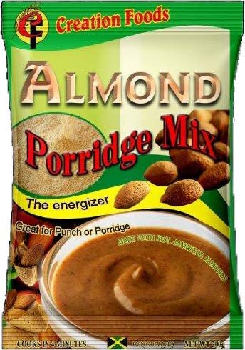 Jamaican Porridge Mix by Creation Foods - Nutritional and Energizing Hot or Cold Morning Cereal (Almond Porridge Mix, 3 Pack)