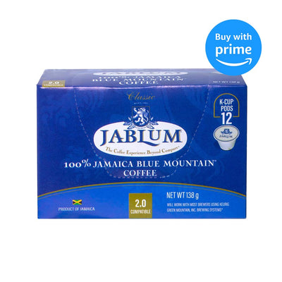 Jablum Jamaica Blue Mountain Single Serve Coffee Pods for K Cup Brewers 2.0, 12 Count