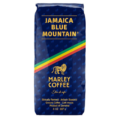 Marley Coffee Talkin' Blues, Jamaica Blue Mountain Naturally Grown Ground Coffee, 8oz Bag (FREE SHIPPING)