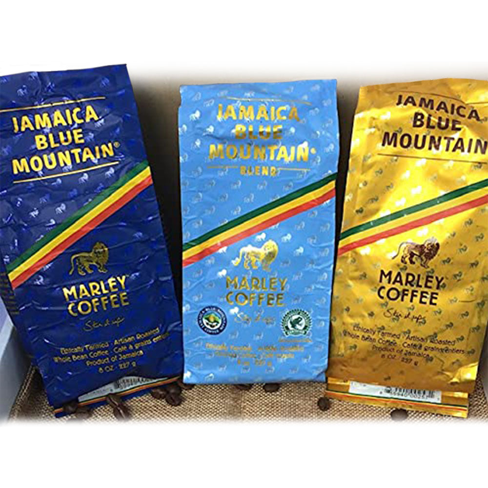 Marley Jamaica Blue Mountain Coffee Gift 8oz (Pack of 3) (FREE SHIPPING FROM JAMAICA)